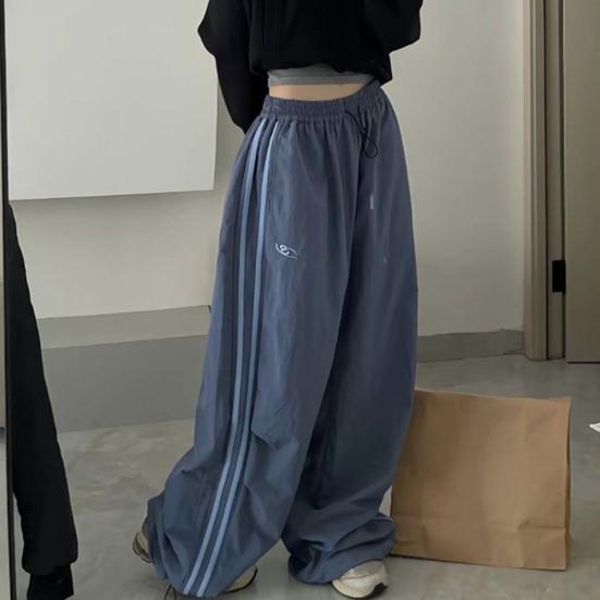 Women's Trackpants with Side Stripes & Drawstring Waist | Wide Leg