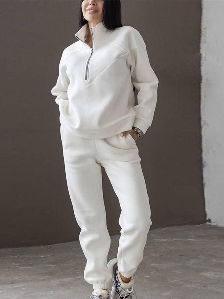 Women's Tracksuit Zip Neck Long Sleeve | Casual Set