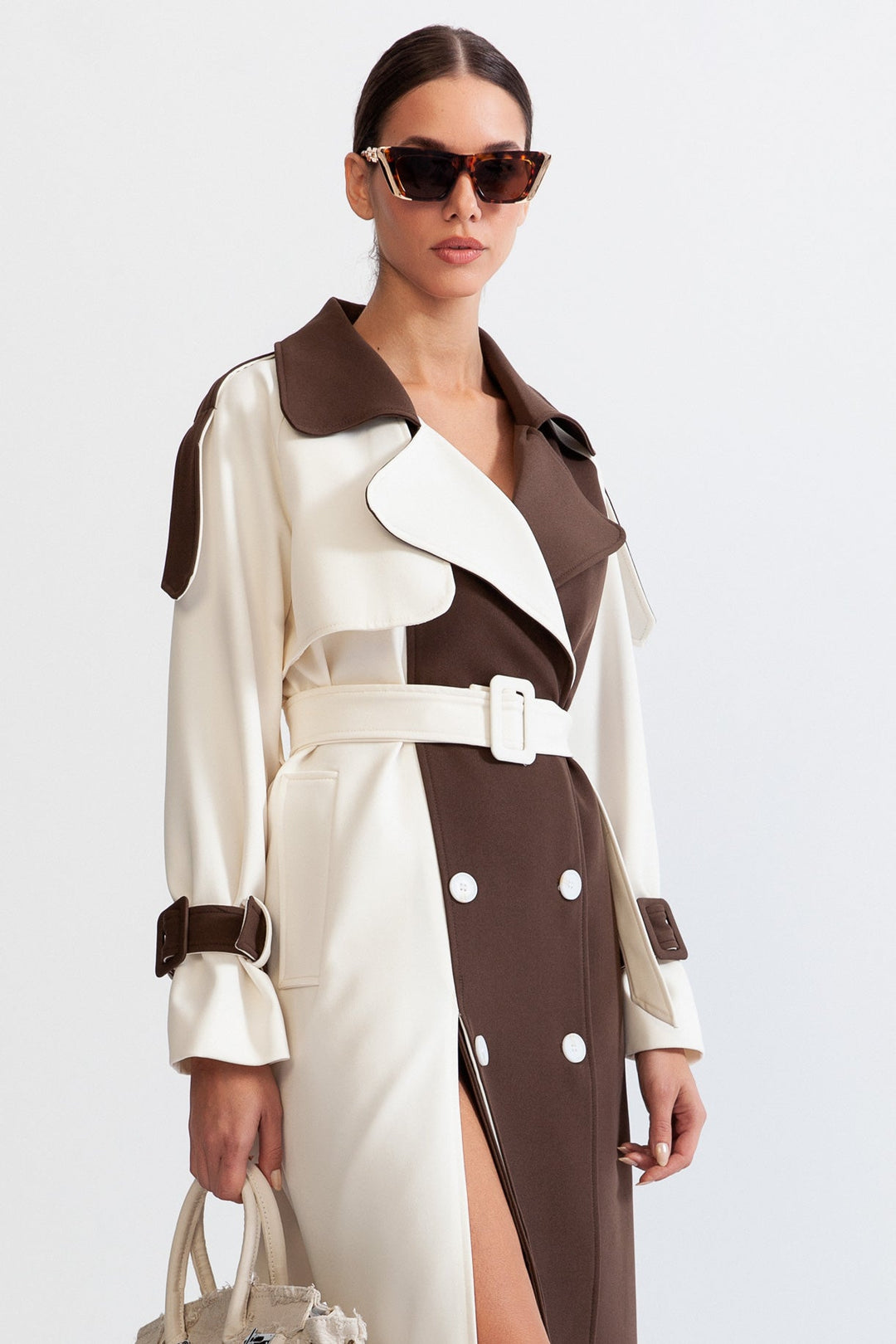 Women's Trench Coat Belted Longline Style | Elegant