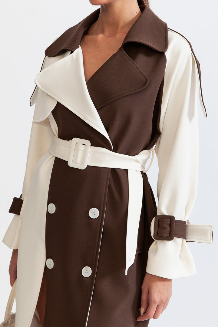 Women's Trench Coat Belted Longline Style | Elegant