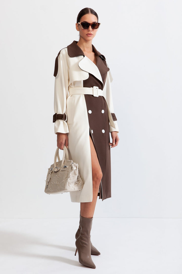 Women's Trench Coat Belted Longline Style | Elegant