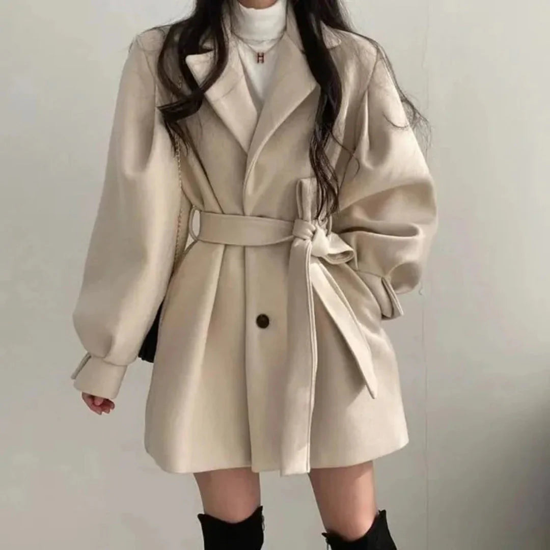 Women's Trench Coat with Belt & Lapel | Oversized