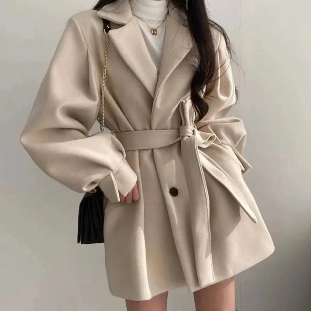 Women's Trench Coat with Belt & Lapel | Oversized