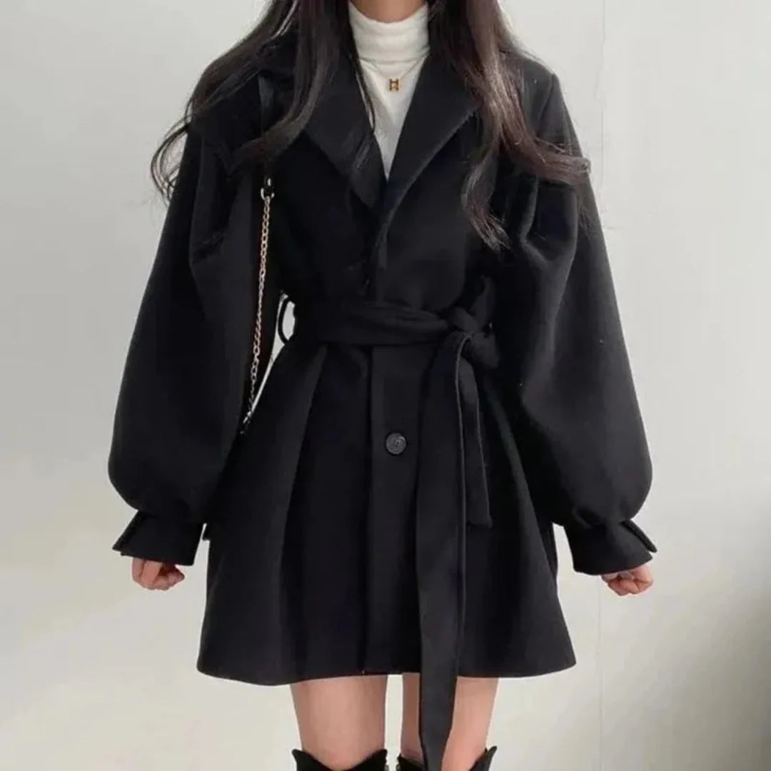 Women's Trench Coat with Belt & Lapel | Oversized