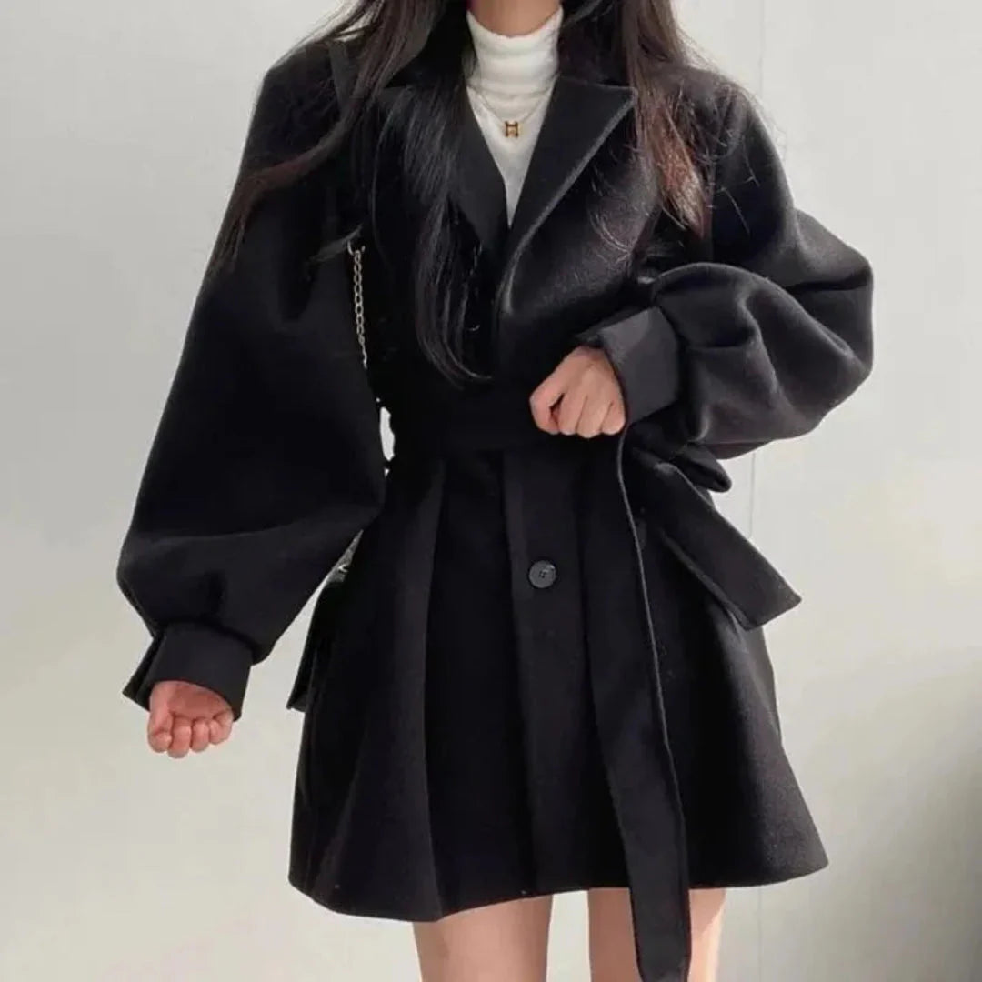 Women's Trench Coat with Belt & Lapel | Oversized