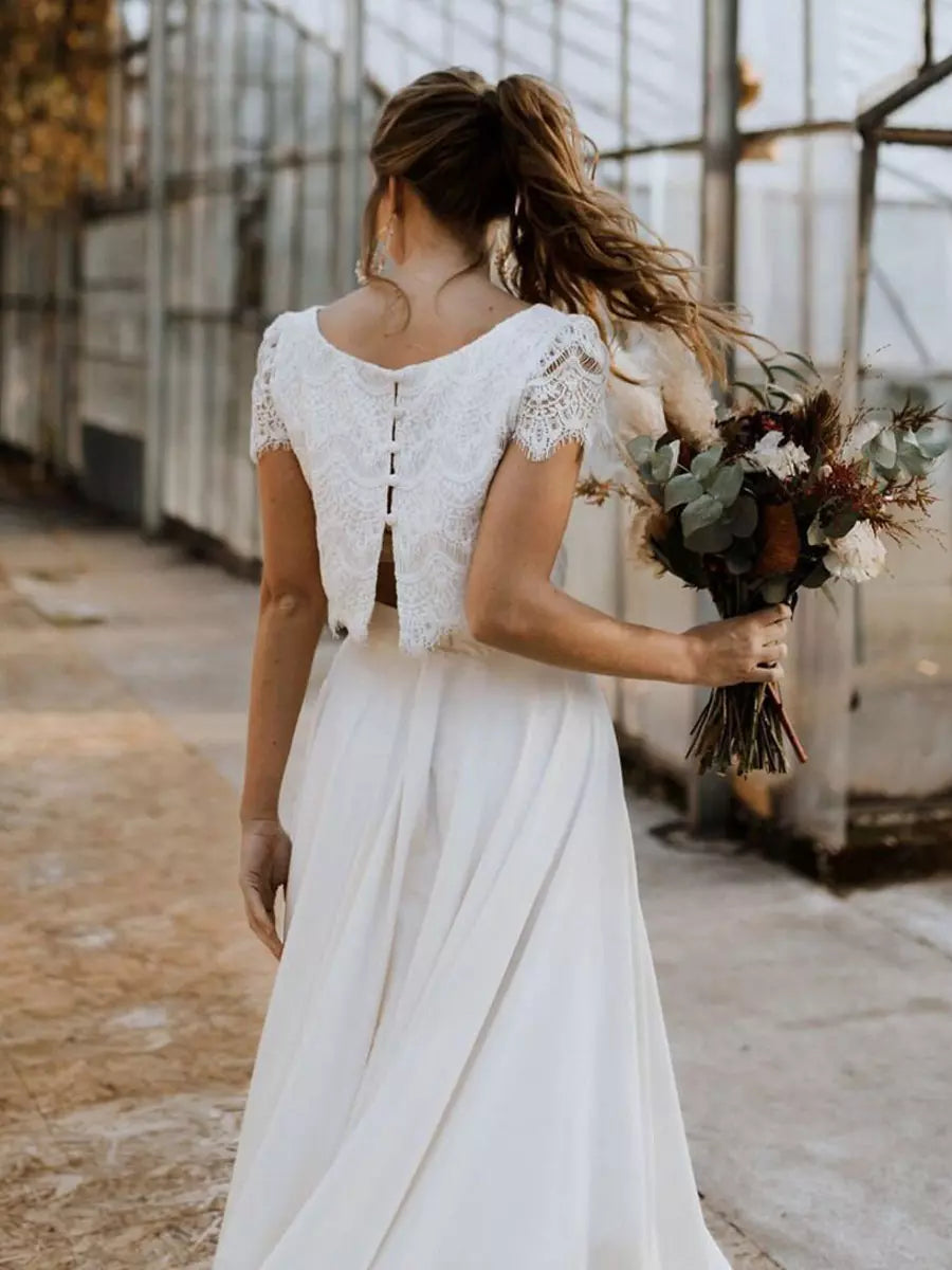 Women’s Wedding Dress Lace Top & Maxi Skirt | Bridal Gown