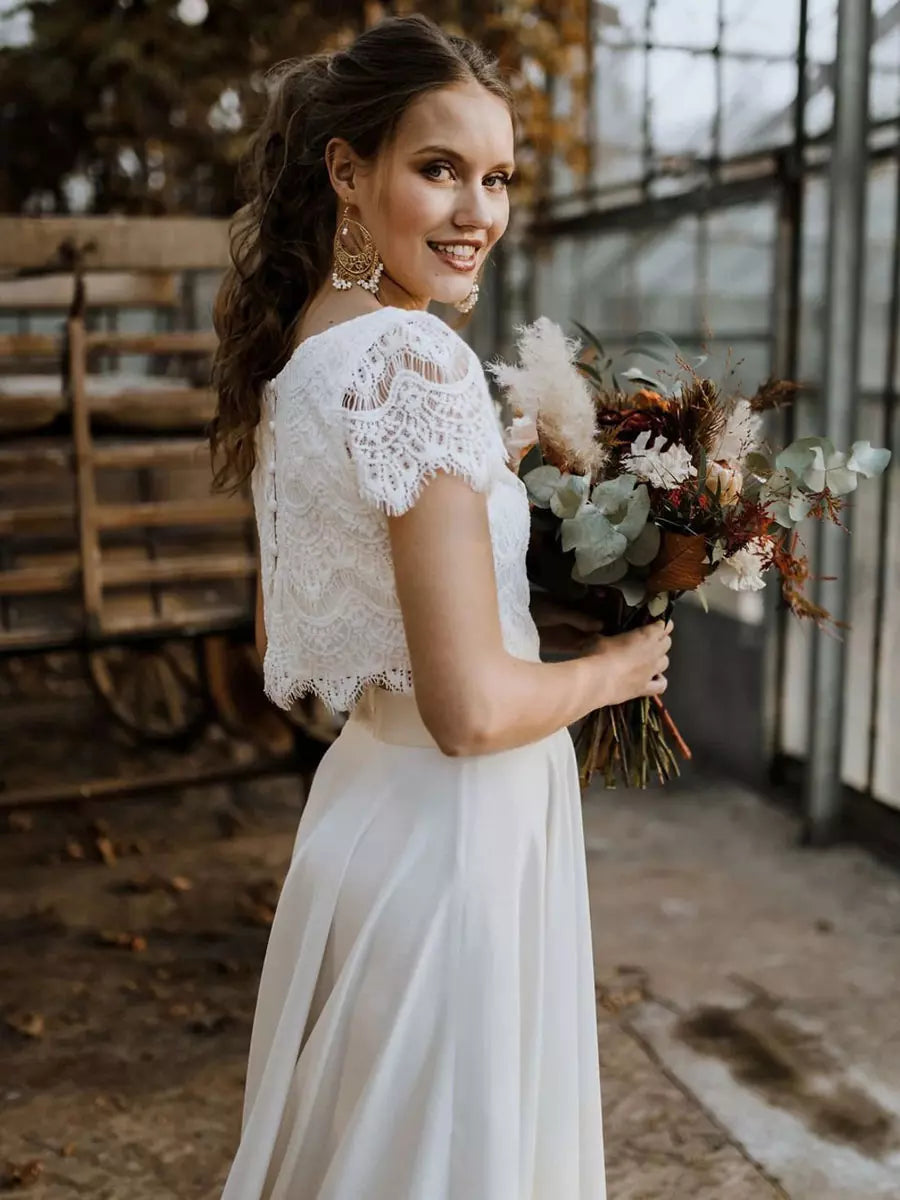 Women’s Wedding Dress Lace Top & Maxi Skirt | Bridal Gown