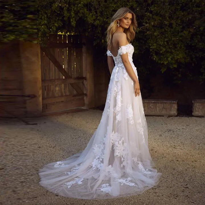 Women’s Wedding Dress Off Shoulder Lace | Bridal Gown Maxi