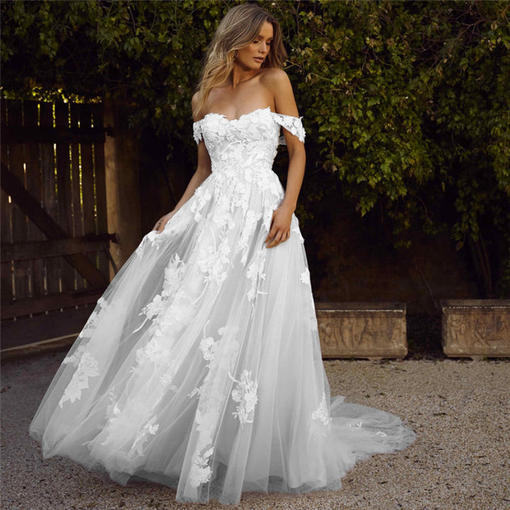 Women’s Wedding Dress Off Shoulder Lace | Bridal Gown Maxi