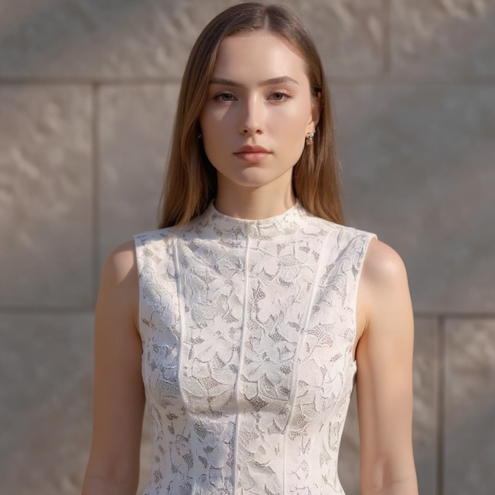 Women’s Wedding Dress Sleeveless Lace | Midi