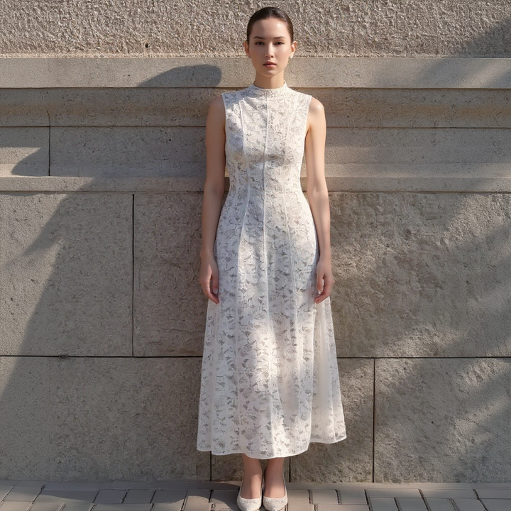 Women’s Wedding Dress Sleeveless Lace | Midi