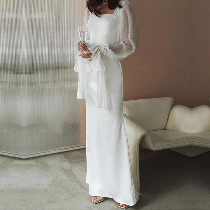 Women’s Wedding Dress Square Neck | Long Sleeve