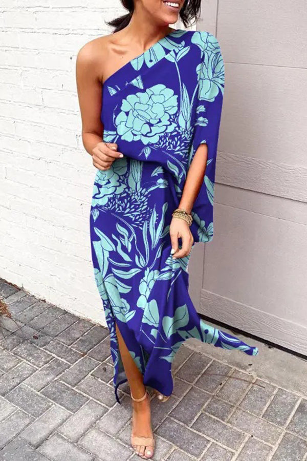 Women's Wedding Guest Dress One Sleeve Floral | Evening