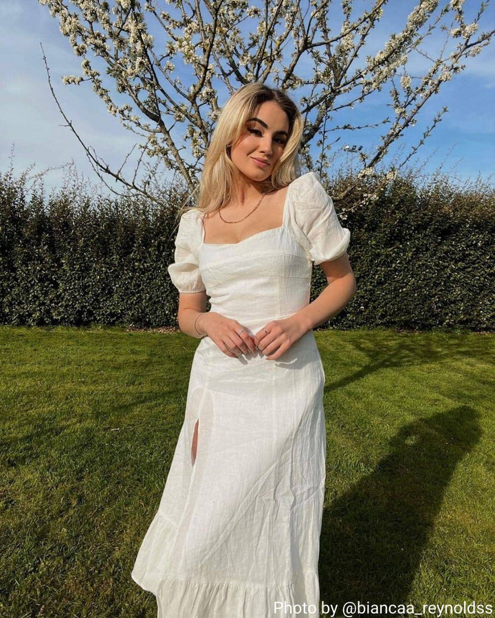 Women's Wedding Guest Dress Puff Sleeve | Midi