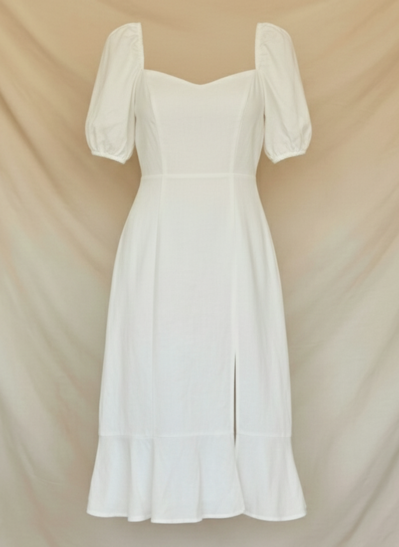 Women's Wedding Guest Dress Puff Sleeve | Midi