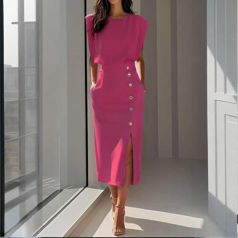 Women's Wedding Guest Dress Slit | Midi