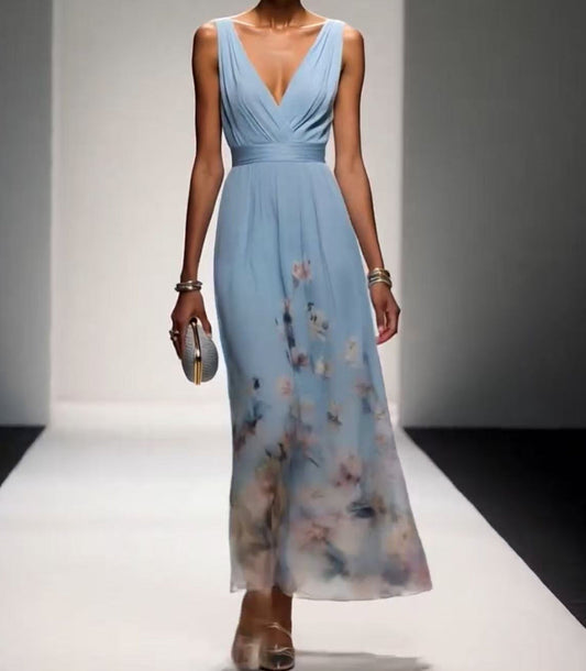 Women's Wedding Guest Dress V-Neck Floral | Maxi