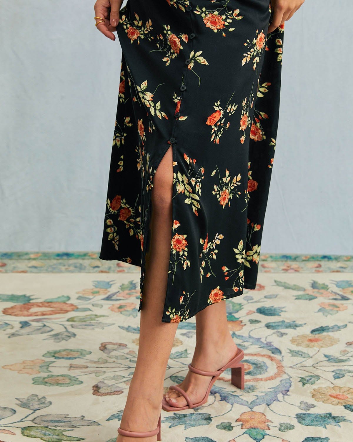 Women's Wedding Guest Dress V-Neck Floral | Midi