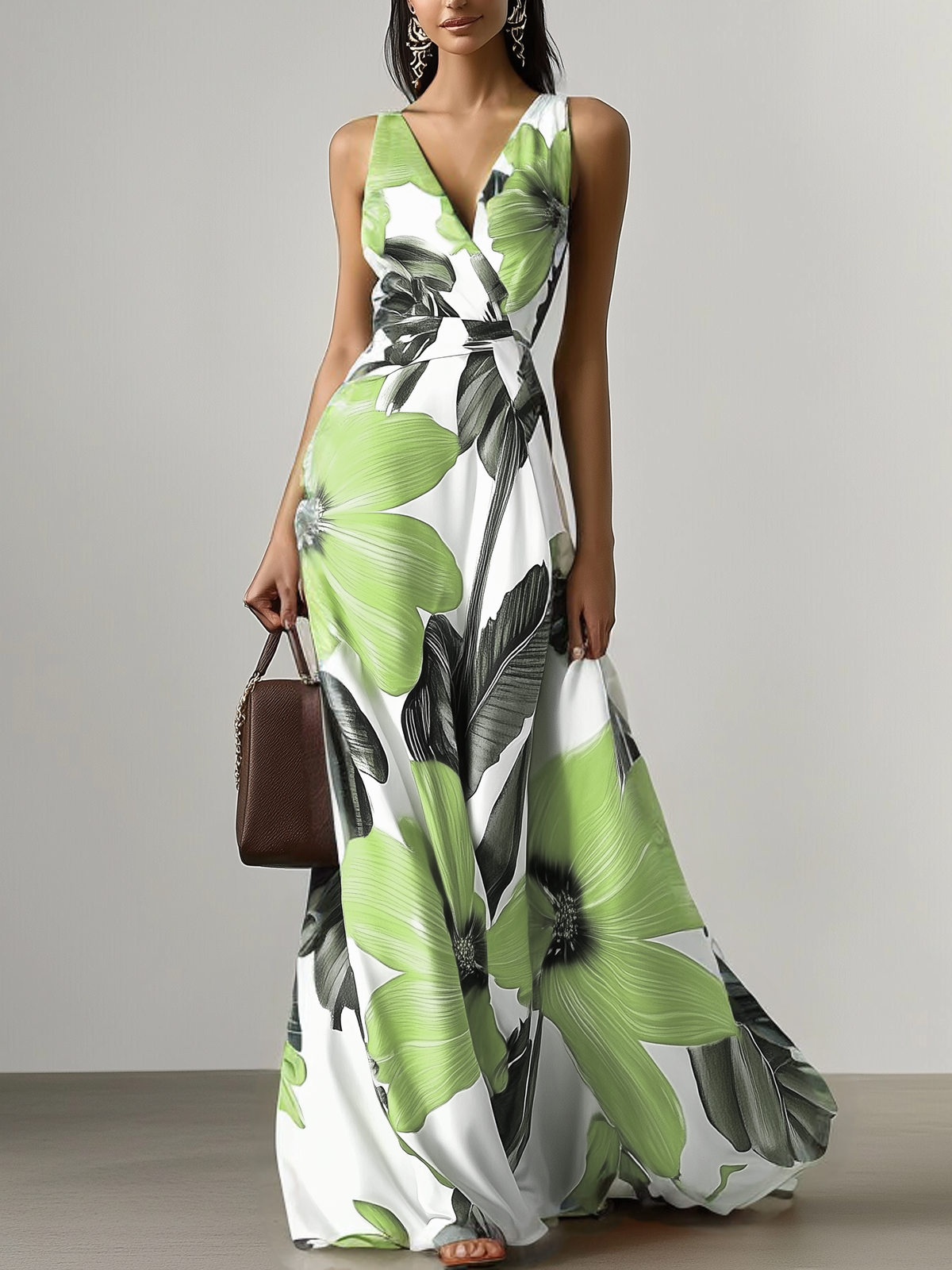 Women's Wedding Guest Dress V-Neck Sleeveless | Maxi