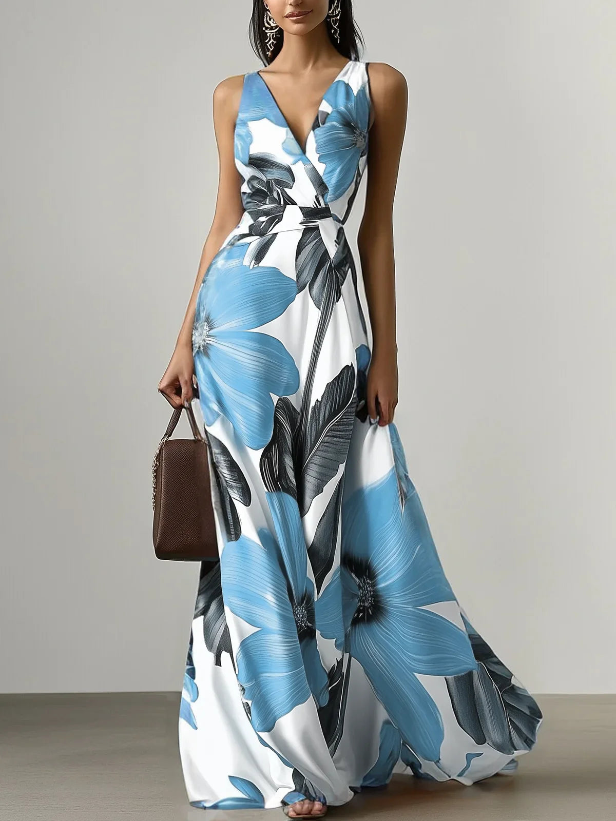 Women's Wedding Guest Dress V-Neck Sleeveless | Maxi