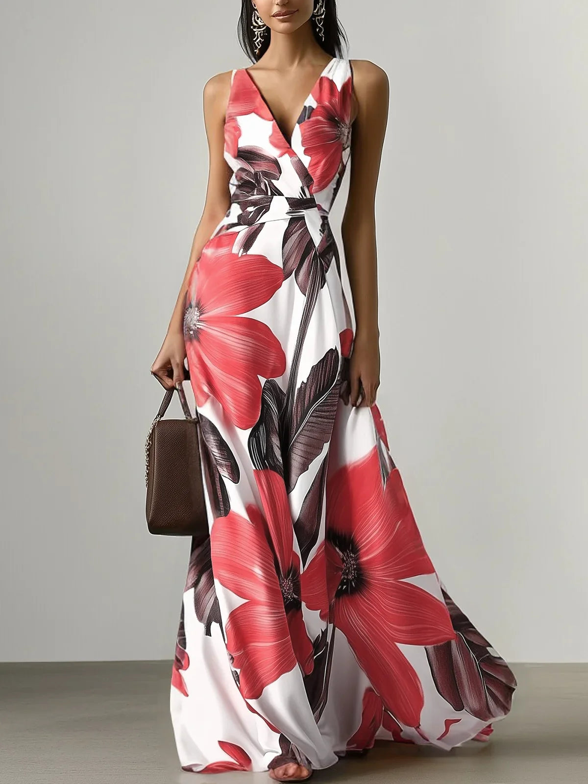 Women's Wedding Guest Dress V-Neck Sleeveless | Maxi