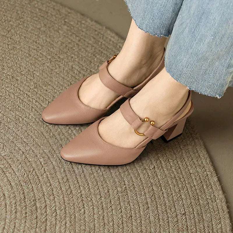 Women's Wedding Shoes Pointed Toe Block Heel | Slingback