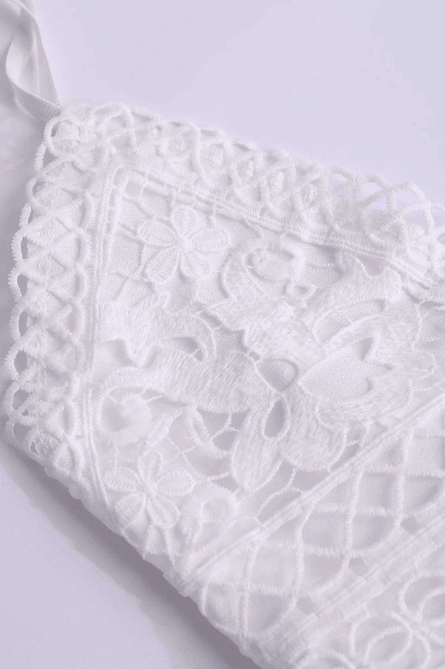 Women's White Mini Dress V-Neck Ruffle | Summer