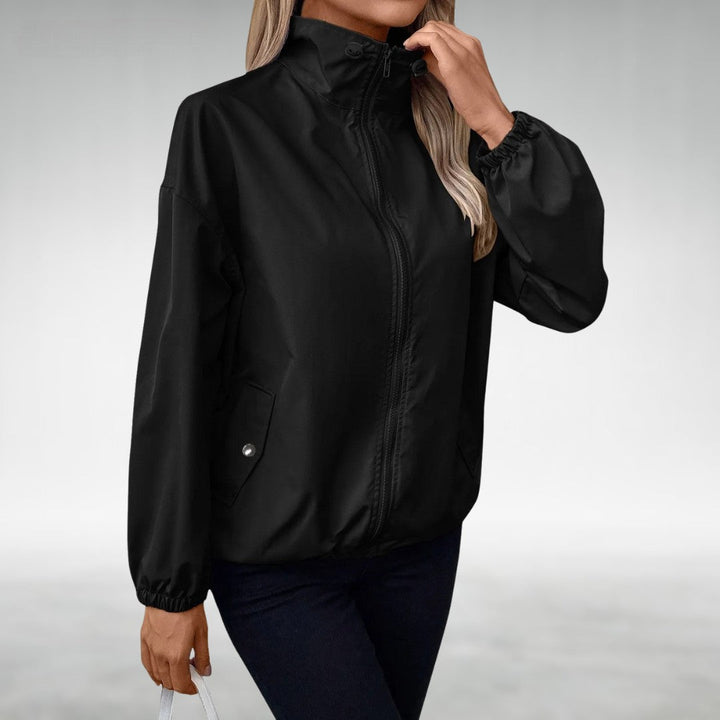 Women's Windbreaker Jacket High Collar | Zip Front