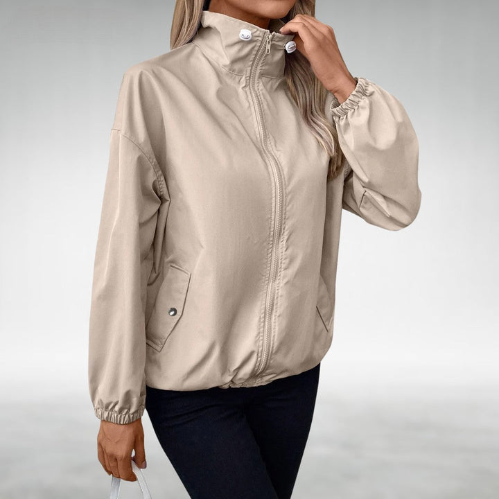 Women's Windbreaker Jacket High Collar | Zip Front