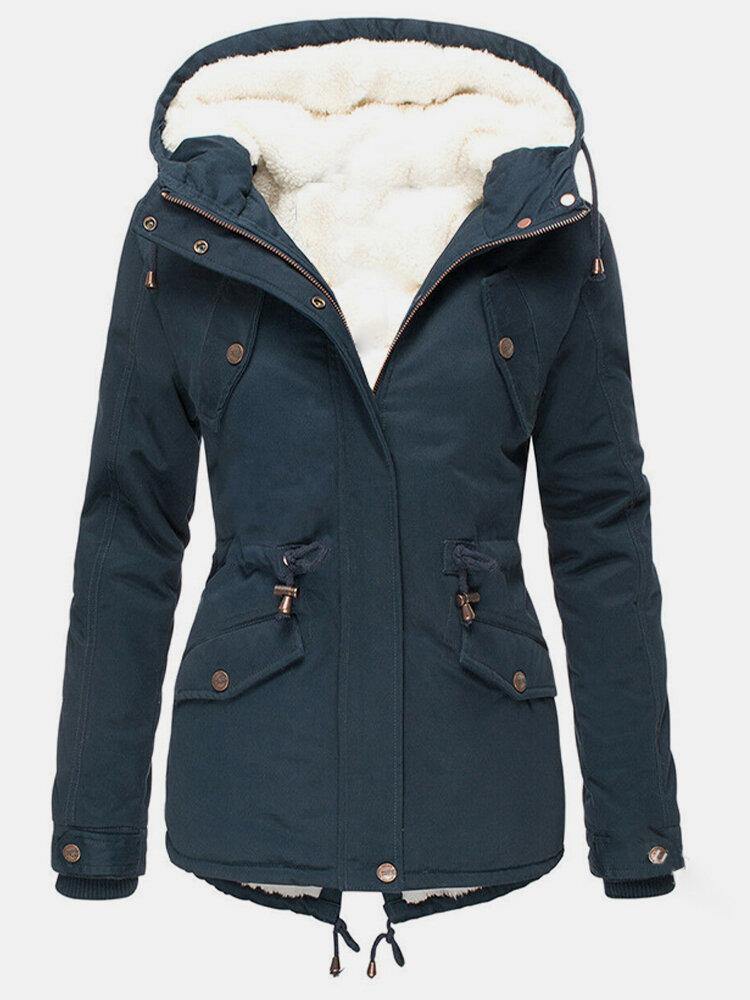 Women’s Winter Jacket Hooded Drawstring | Waist Cinching Tie