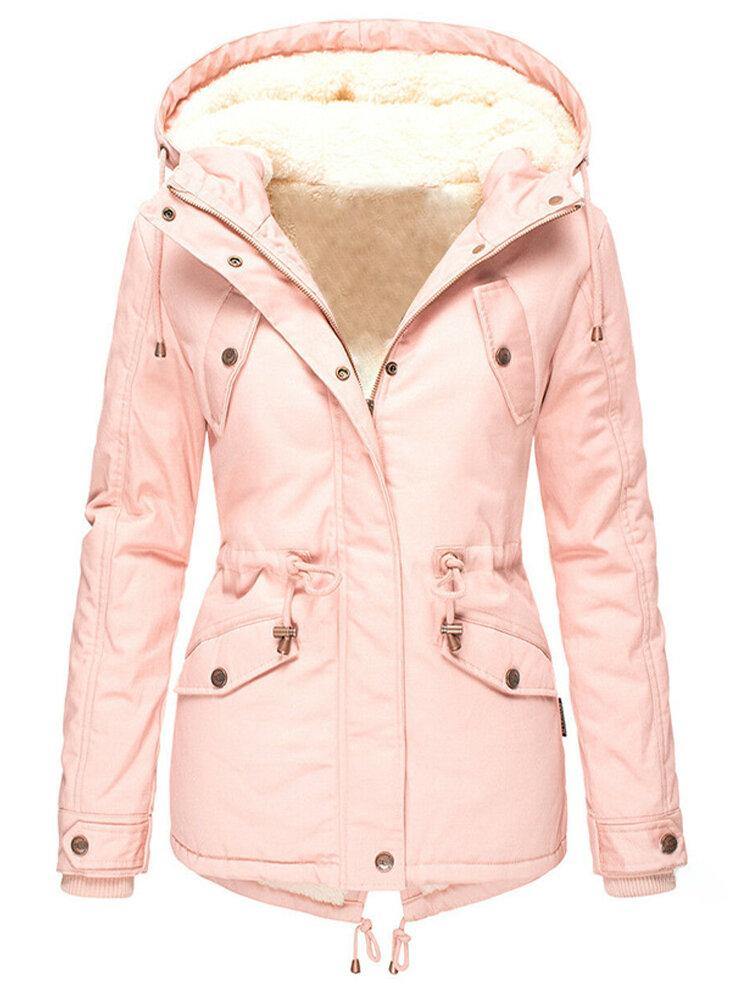 Women’s Winter Jacket Hooded Drawstring | Waist Cinching Tie