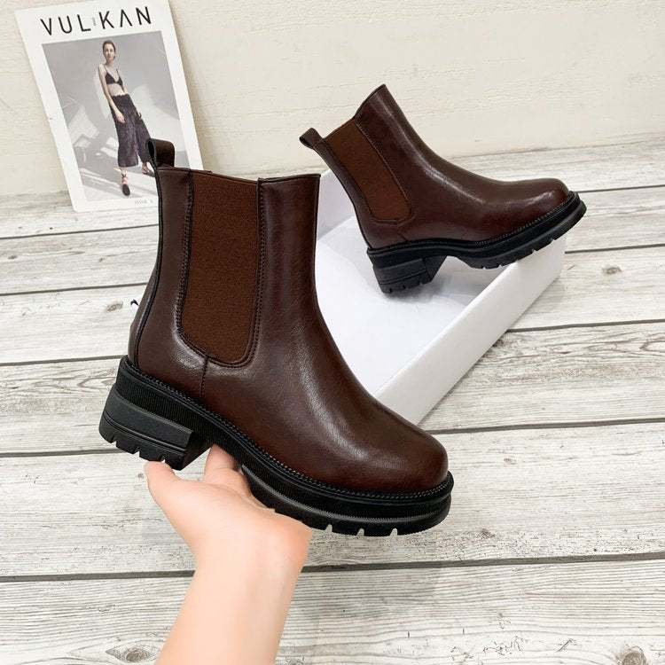 Women's Work Boots Ankle Slip On | Platform Grip