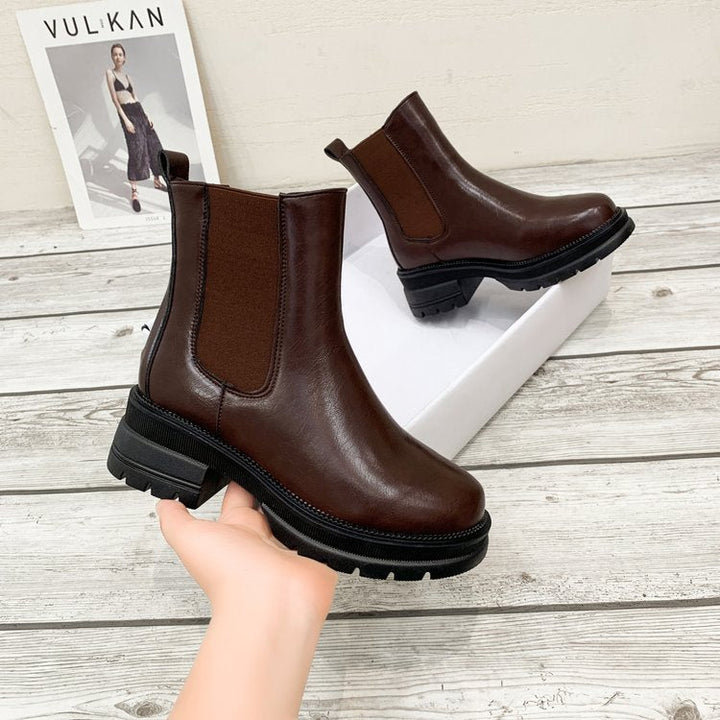 Women's Work Boots Ankle Slip On | Platform Grip