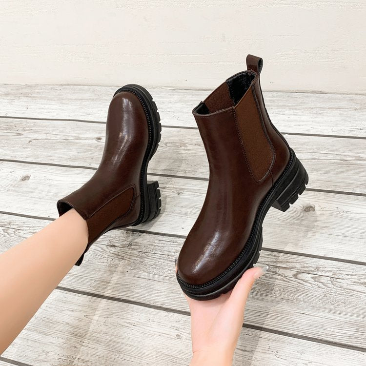Women's Work Boots Ankle Slip On | Platform Grip