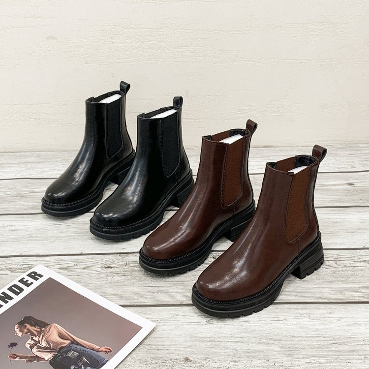 Women's Work Boots Ankle Slip On | Platform Grip