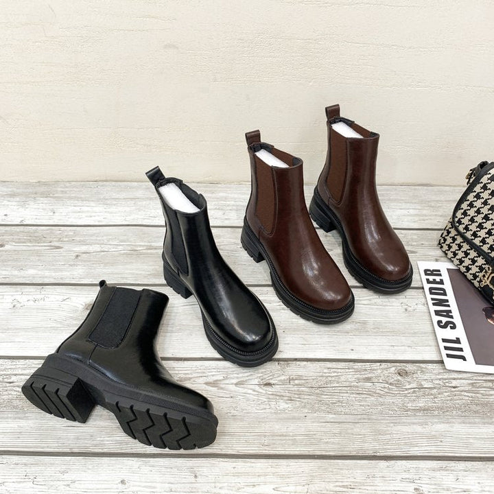 Women's Work Boots Ankle Slip On | Platform Grip