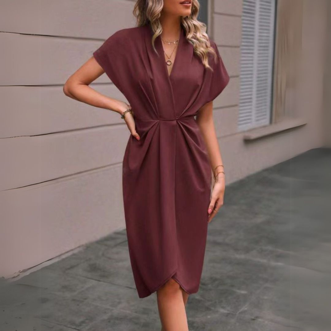 Women's Work Dress V-neck Midi | Workwear