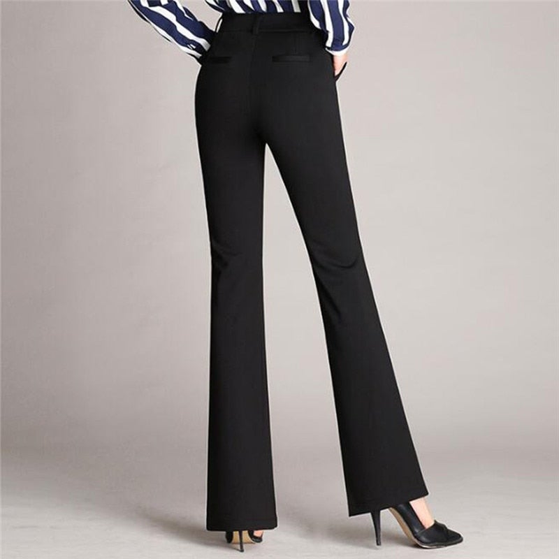 Women's Work Pants Flared High Waist | Office
