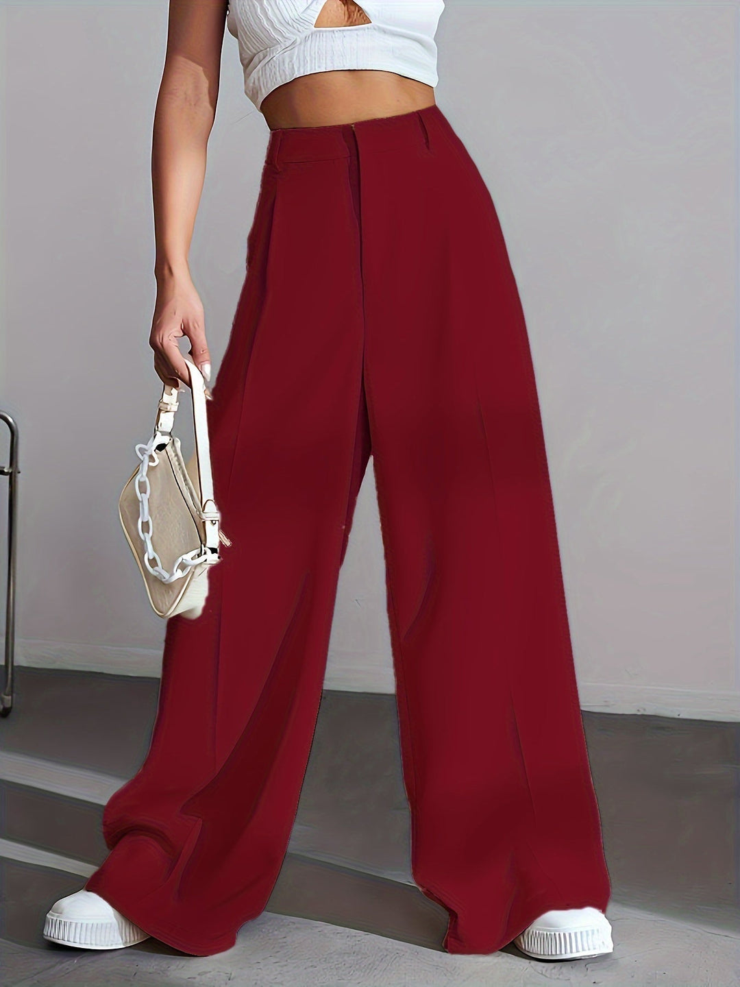 Women's Work Pants Wide Leg | High Waist