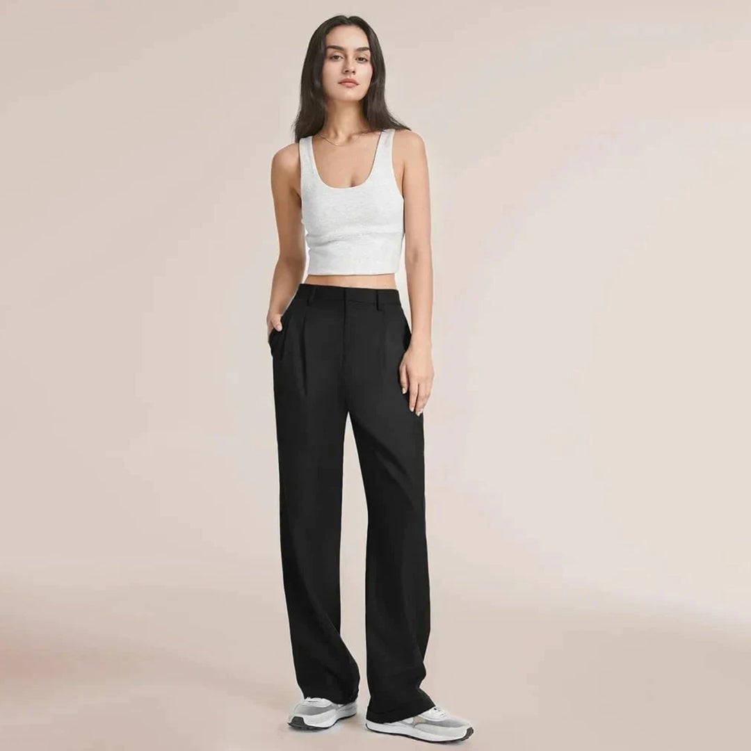 Women's Work Pants Wide Leg Tailored | High-Waisted