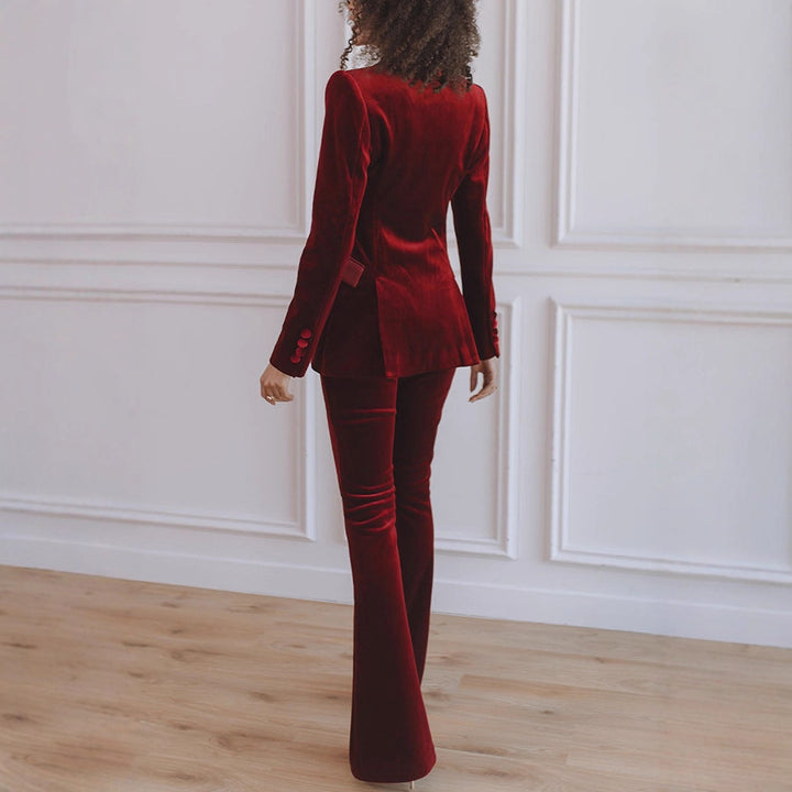 Women's Workwear Co-Ord Blazer Flare Trouser Set | Two Piece