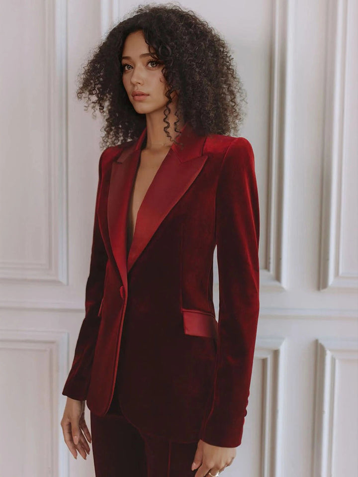 Women's Workwear Co-Ord Blazer Flare Trouser Set | Two Piece