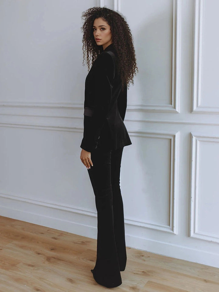 Women's Workwear Co-Ord Blazer Flare Trouser Set | Two Piece