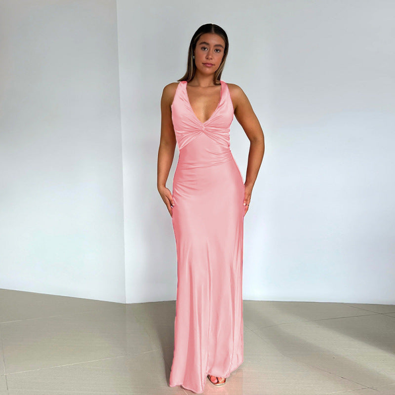 Women’s Yellow Dress Maxi Halter Neck | Wedding Guest