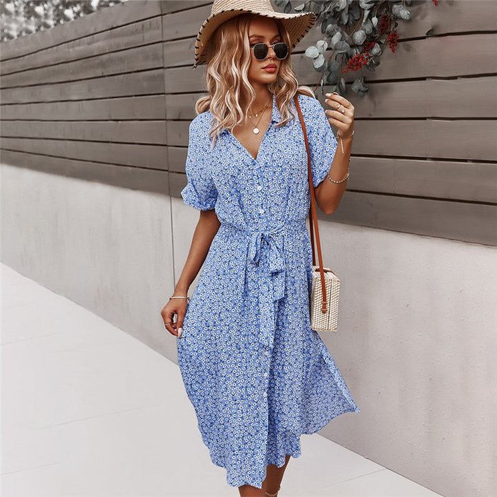 Women's Midi Dress Floral Print | Casual Summer