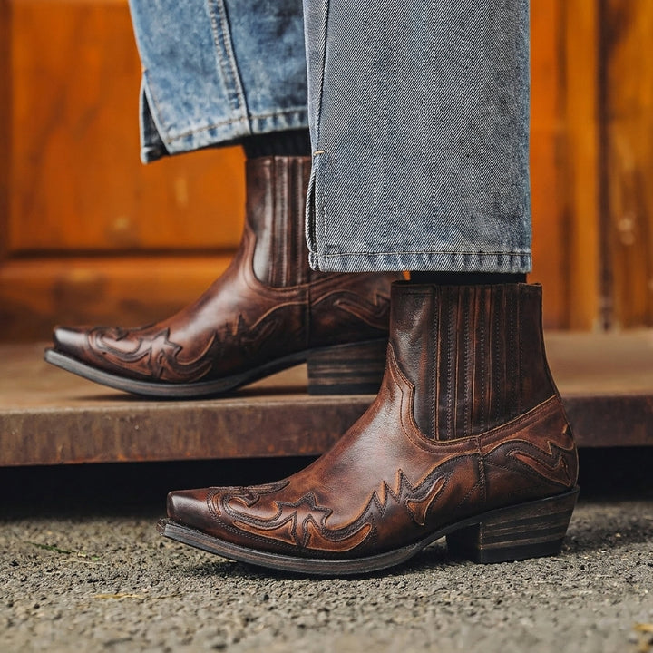 Cowboy Boots Men's Ankle Western | Pointed Toe