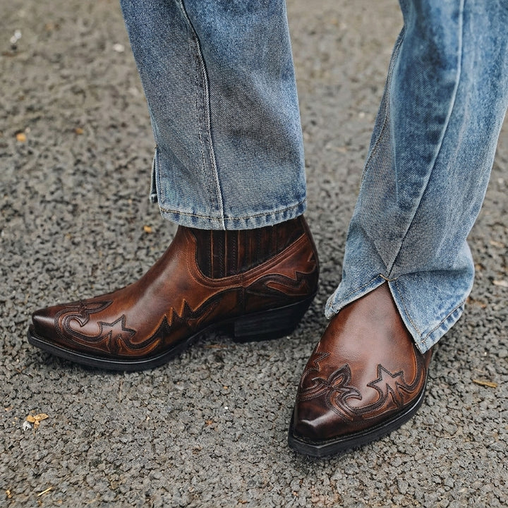 Cowboy Boots Men's Ankle Western | Pointed Toe