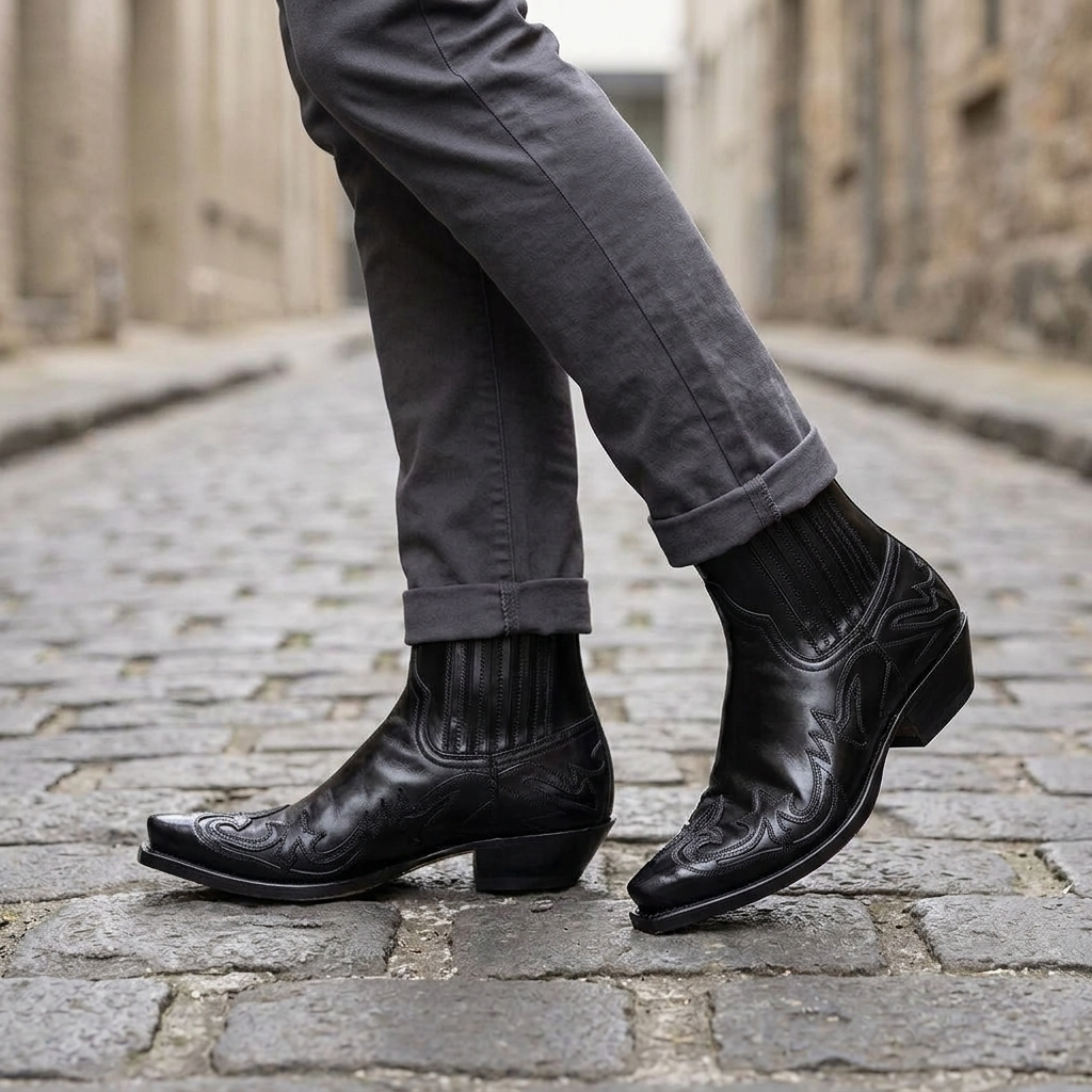 Cowboy Boots Men's Ankle Western | Pointed Toe