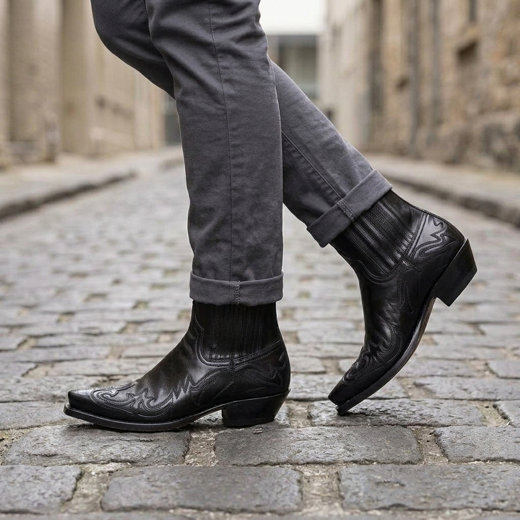 Cowboy Boots Men's Ankle Western | Pointed Toe