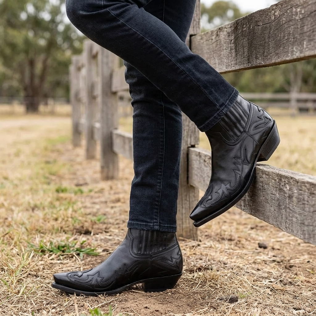 Cowboy Boots Men's Ankle Western | Pointed Toe
